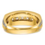 IBGoodman 14k with White Rhodium 1 1/5 carat Lab Grown Diamond VS/SI+ G+ Complete Polished and Milgrain Men's Ring - Image 5