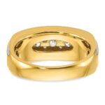 IBGoodman 14k with White Rhodium Men's Polished and Grooved 1 Carat AA Quality Diamond Ring - Image 7