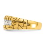 IBGoodman 14k Men's Polished and Nugget Texture 7-Stone 1 Carat AA Quality Diamond Ring - Image 5