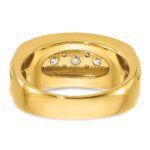 IBGoodman 14k with White Rhodium Men's Polished and Grooved 2 Carat AA Quality Diamond Ring - Image 7