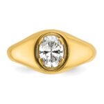 IBGoodman 14k 1 carat Lab Grown Diamond VS/SI+ G+ Oval Complete Men's Ring - Image 4