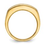 IBGoodman 14k with White Rhodium Men's Polished and Grooved 2-Row 2 Carat AA Quality Diamond Ring - Image 2