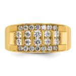 IBGoodman 14k Men's Polished 4-Row 1 Carat AA Quality Diamond Ring - Image 6