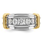 IBGoodman 14k Two-tone Five Stone Polished and Grooved Men's Ring Mounting - Image 6