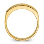 IBGoodman 14k Men's Polished and Satin Square 10-Stone 1/2 Carat AA Quality Diamond Ring - Image 2