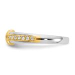 IBGoodman 14k Two-Tone 1/2 carat Lab Grown Diamond VS/SI+ G+ Complete Ladies Wedding Band - Image 3
