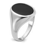 14k White Gold IBGoodman Men's Oval Gemstone Ring Mounting - Image 8
