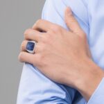 14k White Gold IBGoodman Men's Sodalite Ring Mounting - Image 3