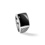 14k White Gold IBGoodman Men's Polished & Textured Ring Mounting - Image 9