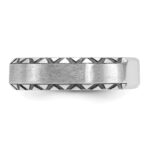 14k White Gold with Black Rhodium IBGoodman Men's Satin Diamond Complete Ring - Image 5