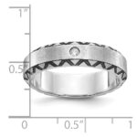 14k White Gold with Black Rhodium IBGoodman Men's Satin Diamond Complete Ring - Image 3