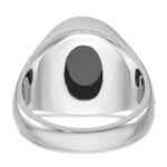14k White Gold with Black Rhodium IBGoodman Men's Onyx Complete Ring - Image 7