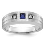 IBGoodman 14k White Gold Center Channel Set and Prong Side Set Men's Ring Mounting