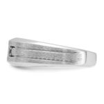 IBGoodman 14k White Gold 1/15 carat Lab Grown Diamond VS/SI+ G+ and Lab Created Blue Sapphire Complete Men's Ring - Image 3