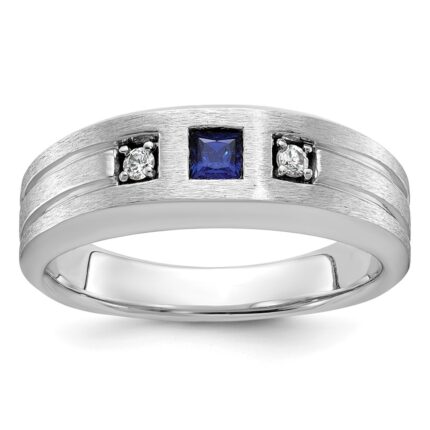 IBGoodman 14k White Gold Center Channel Set and Prong Side Set Men's Ring Mounting