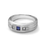 IBGoodman 14k White Gold Center Channel Set and Prong Side Set Men's Ring Mounting - Image 9