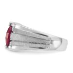 14k White Gold IBGoodman Men's Satin Gemstone and Diamond Ring Mounting - Image 3