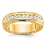 IBGoodman 10k Men's Polished and Milgrain 11-Stone 1/2 Carat A Quality Diamond Ring