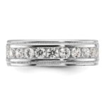 IBGoodman 14k White Gold 1 carat Lab Grown Diamond VS/SI+ G+ Complete Polished and Miligrain Eleven Stone Men's Ring - Image 4