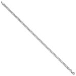 14K White Gold 3.35mm Semi-Solid Curb with Lobster Clasp Anklet - Image 2