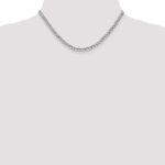 14K White Gold 4.3mm Semi-Solid Curb with Lobster Clasp Chain - Image 4
