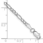 14K White Gold 2.5mm Semi-Solid Figaro with Lobster Clasp Chain - Image 3