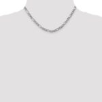 14K White Gold 5.75mm Semi-Solid Figaro with Lobster Clasp Chain - Image 4