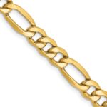 14K 6.25mm Semi-Solid Figaro with Lobster Clasp Chain