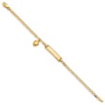 14k Polished Solid Chain/Solid Plate Heart Dangle Anchor Link 20x5mm Plate 5.Baby/Child ID Bracelet - Image 2