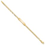 14k Polished Solid Chain/Solid Plate Flat Anchor Link 20x4mm Plate 5.Baby/Child ID Bracelet - Image 2