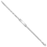 14k White Gold Polished Solid Chain/Solid Plate Anchor Link 20x4mm Plate 5.Baby/Child ID Bracelet - Image 2
