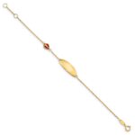 14K Polished Red Enamel Ladybug and 20x7mm Plate 5.Baby/Child ID Bracelet with 0.Extender - Image 2
