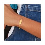 14k Polished Pink Enameled Puffed Heart and 18x5mm Plate 5.5 inch Baby/Child ID Bracelet - Image 6