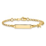 14K Polished Horse and 17x5mm Plate 6 inch Baby/Child ID Bracelet - Image 3