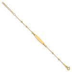14K Polished Beaded Cut-out Heart 24x4.7mm Plate 5 inch Baby/Child ID Bracelet with 1 inch Extender - Image 2