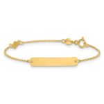 14k Polished Heart and 23x4.2mm Plate 5.5 inch Baby/Child ID Bracelet - Image 3