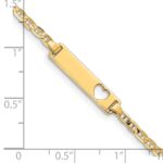 14k Polished Solid Chain/Solid Plate Anchor Link Cut-out Heart 21.5x4.8mm Plate 6 inch Baby/Child ID Bracelet - Image 4