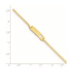 14k Polished Solid Chain/Solid Plate Curb Link Cut-out Heart 21x5mm Plate 5.5 inch Baby/Child ID Bracelet - Image 3