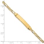 14k with Rhodium Polished Solid Chain/Solid Plate Pav‚ Curb Link 26x5mm Plate 6 inch Baby/Child ID Bracelet - Image 3