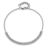 14k White Gold 1 carat Lab Grown Diamond VS/SI+ G+ Complete 6.5 inch with 1 inch extension Bracelet - Image 4
