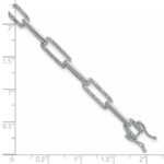 14K White Gold Polished Complete 1.4 carat Diamond Paperclip Link 7 inch Bracelet - Image 5