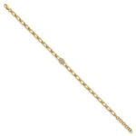 14K Polished Complete 1/8 carat Diamond Oval Cluster Fancy Link 7 inch Bracelet with 1 inch Extender - Image 2