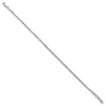 14K White Gold Polished Complete 3/4 carat Diamond Paperclip Link 7 inch Bracelet with 1 inch Extender - Image 2