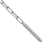 14k White Gold 3 3/4 carat Lab Grown Diamond VS/SI+ G+ Complete Half Paperclip 7 inch with an 1 inch exension Bracelet