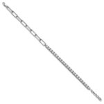 14k White Gold 3 3/4 carat Lab Grown Diamond VS/SI+ G+ Complete Half Paperclip 7 inch with an 1 inch exension Bracelet - Image 2