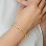 14k 3 3/4 carat Lab Grown Diamond VS/SI+ G+ Complete Half Paperclip 7 inch with 1 inch exension Bracelet - Image 6