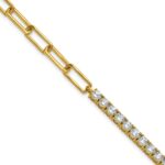 14k 3 3/4 carat Lab Grown Diamond VS/SI+ G+ Complete Half Paperclip 7 inch with 1 inch exension Bracelet