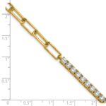 14k 3 3/4 carat Lab Grown Diamond VS/SI+ G+ Complete Half Paperclip 7 inch with 1 inch exension Bracelet - Image 5