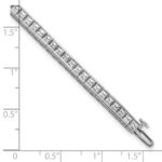 14k White Gold 7 carat Lab Grown Diamond VS/SI+ G+ Complete Princess Bezel Set Tennis Bracelet - Image 6