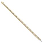 14k 7 carat Lab Grown Diamond VS+ F+ Complete Princess Bezel Set Tennis Bracelet - Image 2
